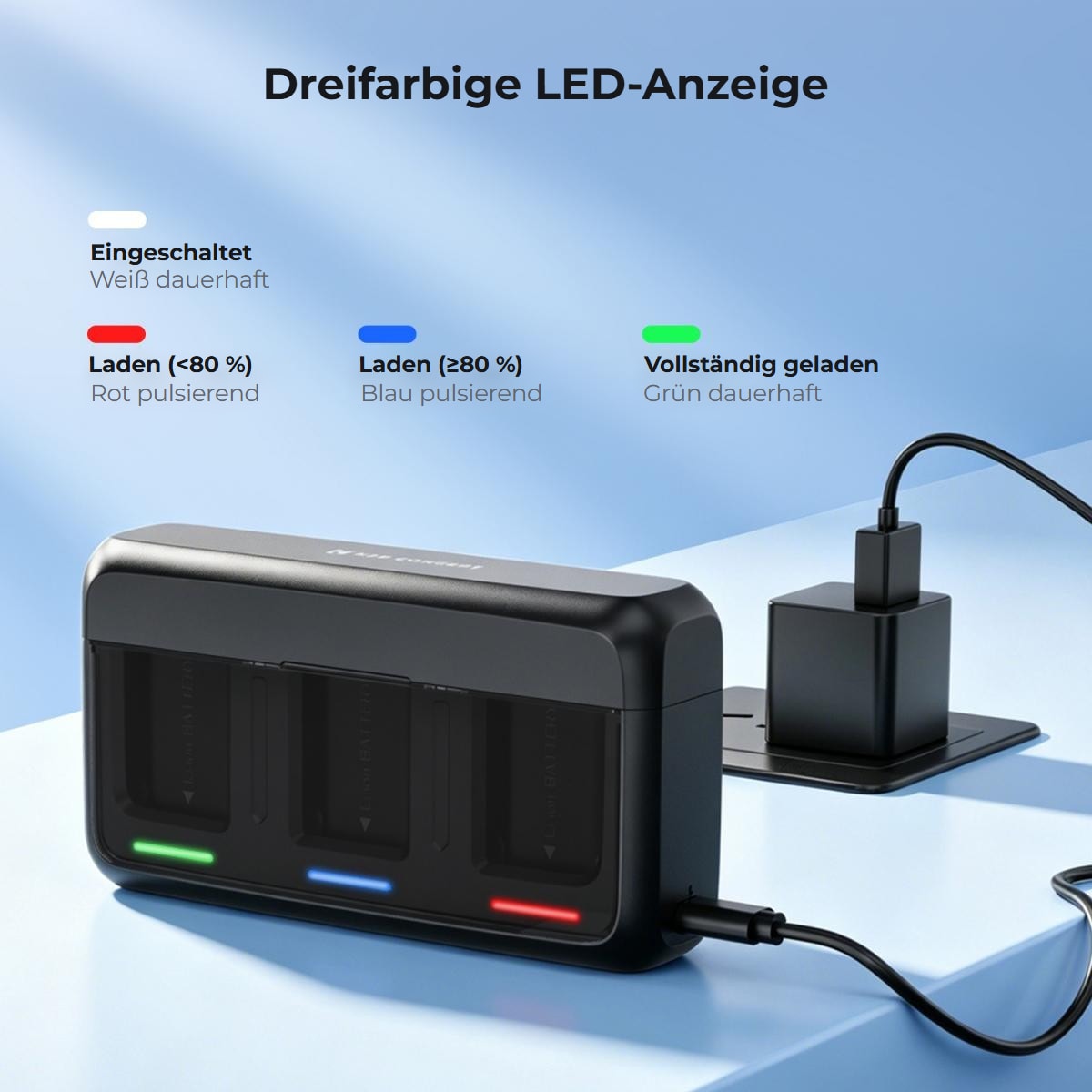 K&F Concept baterie Canon LP-E6NH 2400mAh, 3 ks + nabíječka na 3 sloty