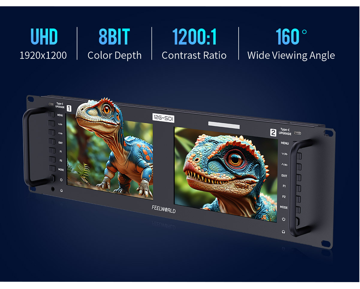 Feelworld FRM701G 7-Zoll-Doppel-Rack-Monitor – Einsatz