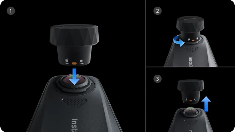 Ausbau und Einsetzen einer Linse der Insta360 X4 Air