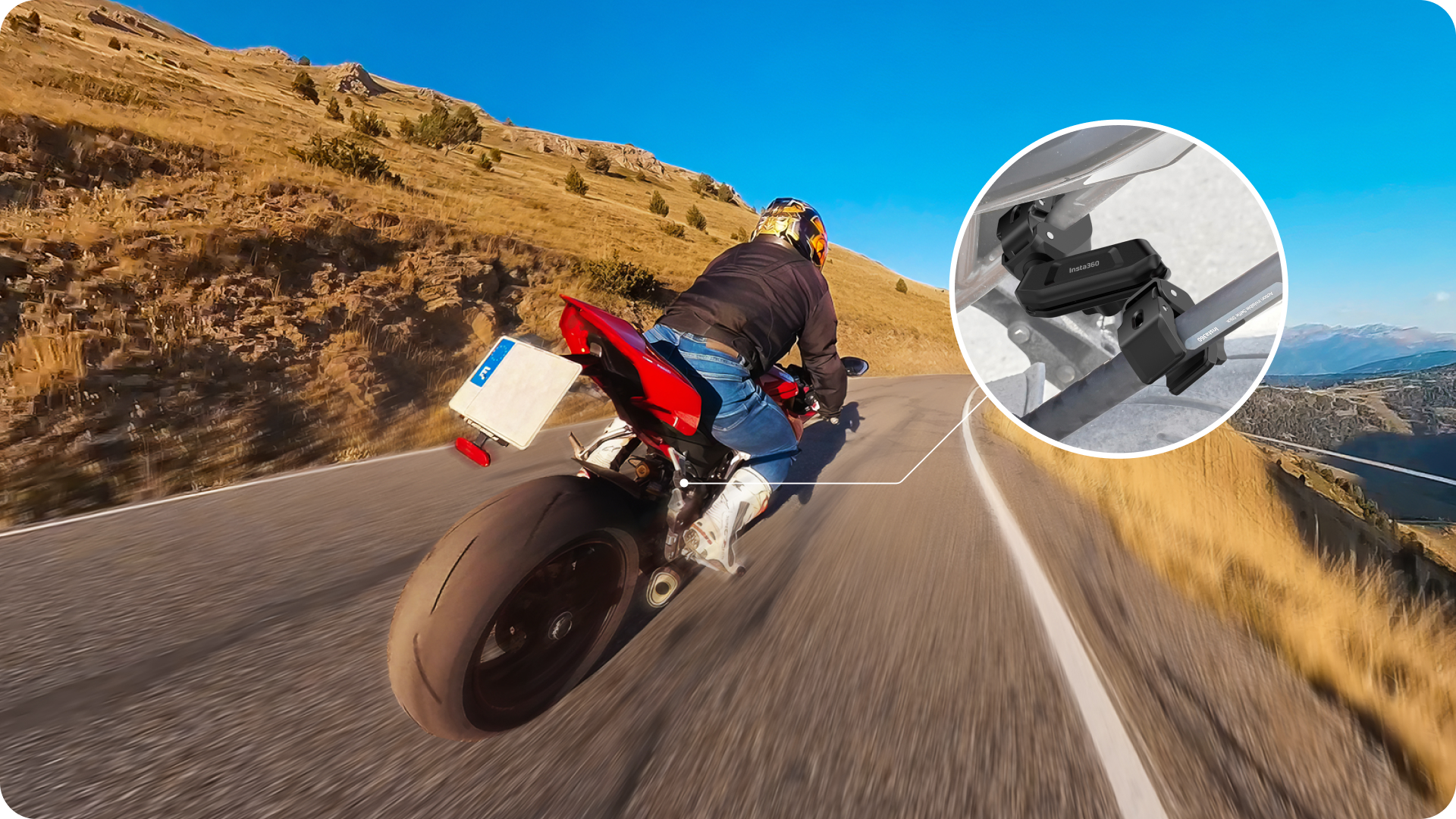 Insta360 Crab Clamp zur Kamerabefestigung für Motorradaufnahmen