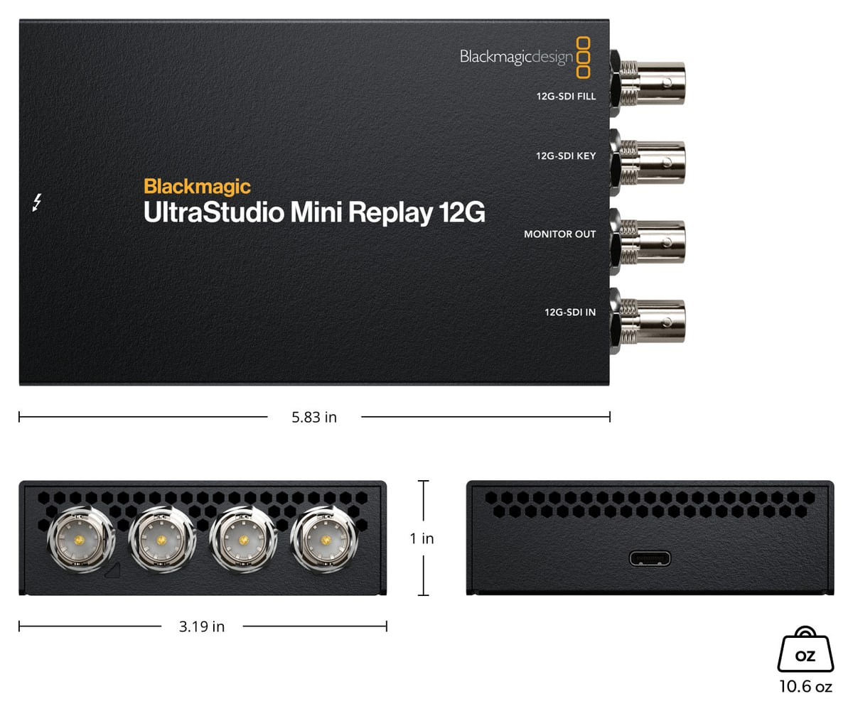 UltraStudio Mini Replay 12G – Abmessungen und Gewicht