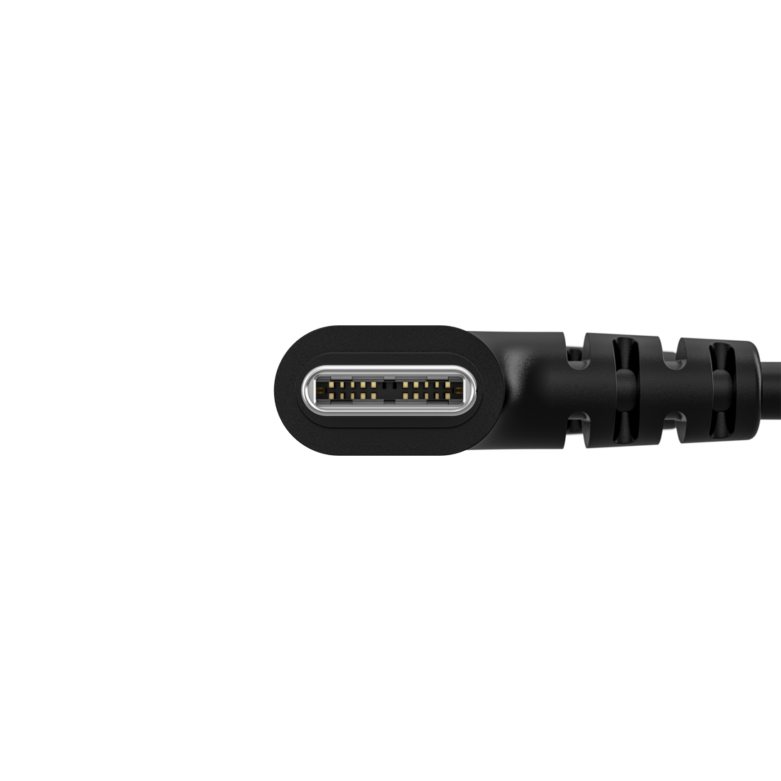 Nahaufnahme des rechtwinkligen USB-C-Steckers am Teradek 11-1623