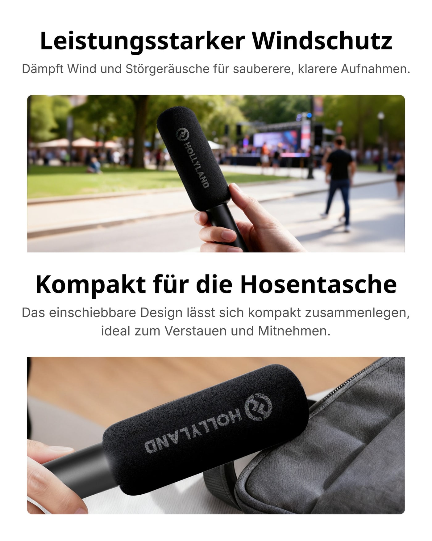 Gegen Wind, ab in die Tasche