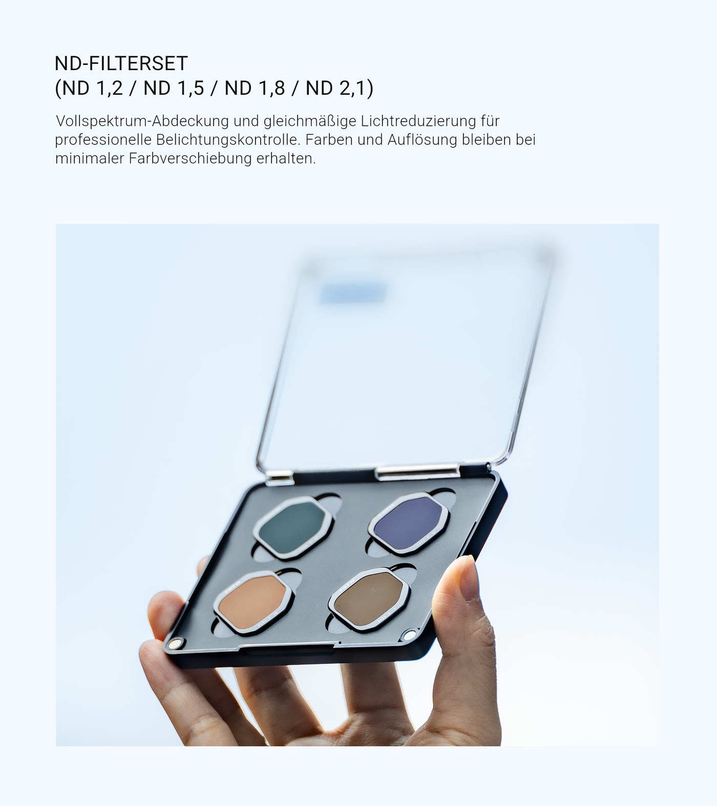 ND-Filterset 1,2 / 1,5 / 1,8 / 2,1