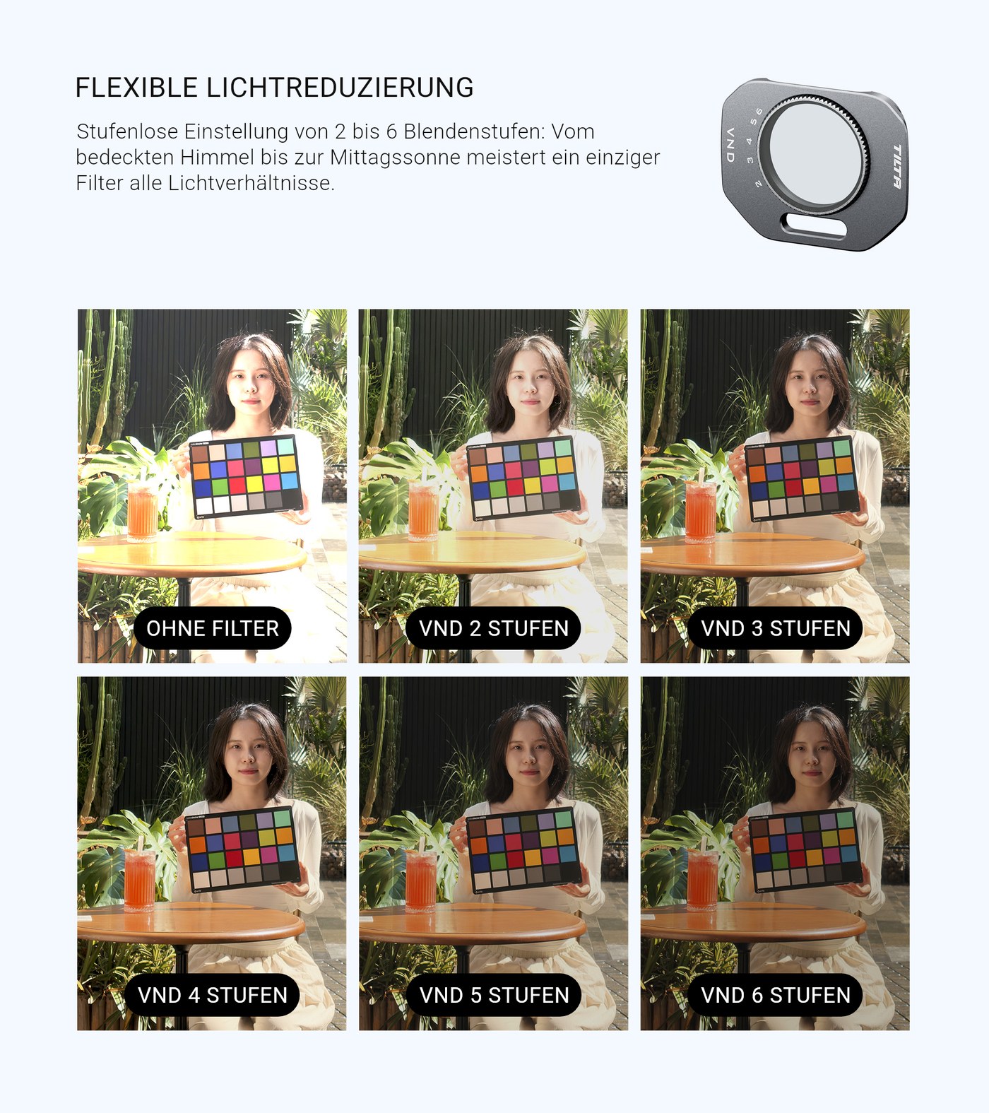 Variabler ND: 2 bis 6 Blendenstufen