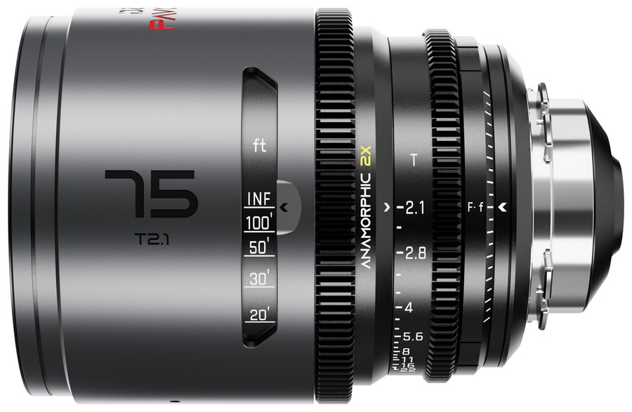 DZOFILM Pavo 75 mm T2,1 anamorphotisch 2× – Neutral, PL/EF, Fuß-Skala – PL-Anschluss