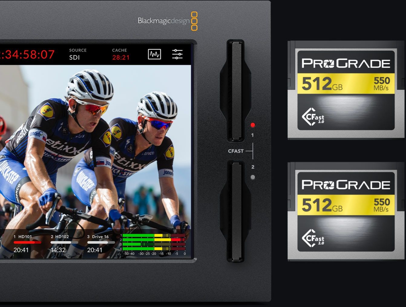 HyperDeck Extreme 8K HDR – Zwei CFast-Karten für unterbrechungsfreie Aufnahme