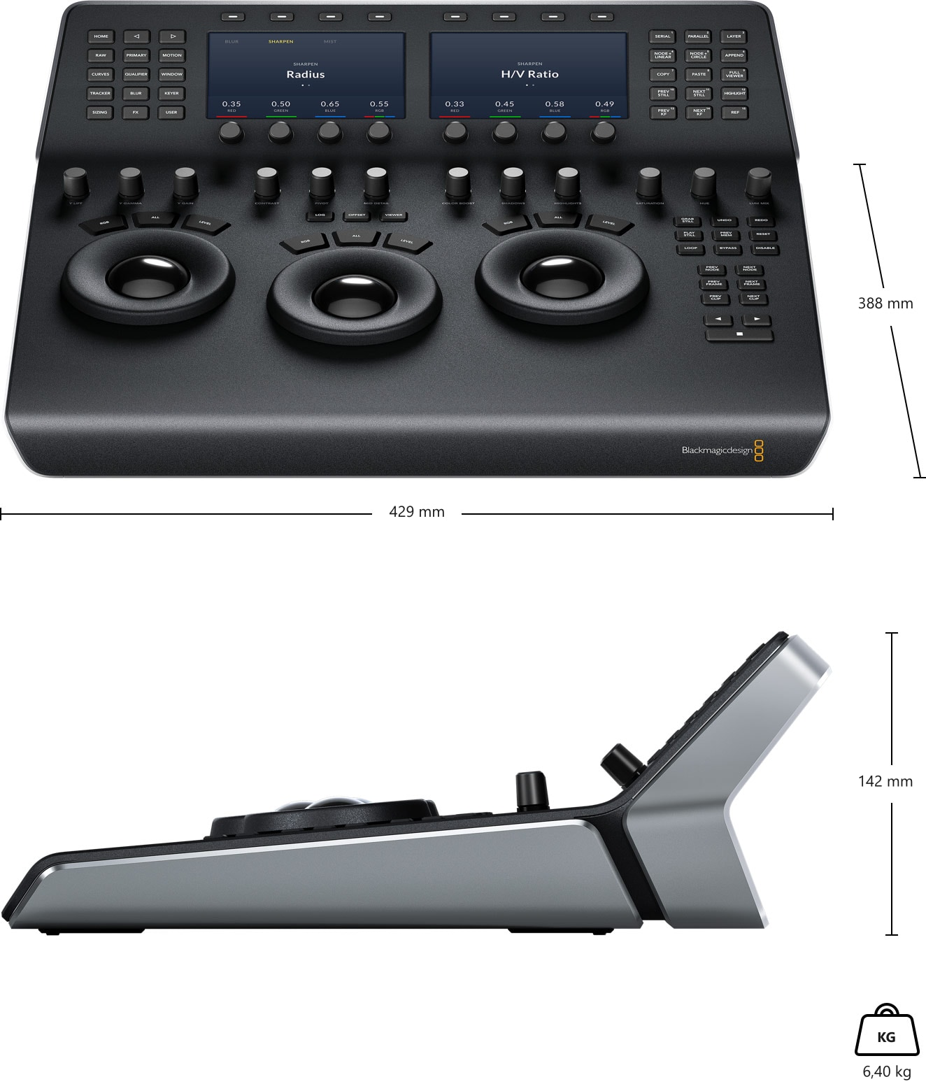 DaVinci Resolve Mini Panel – Abmessungen und Gewicht