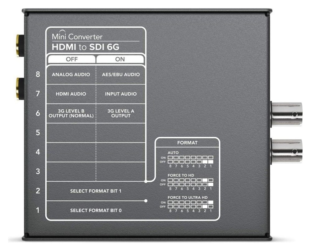 Mini Converter HDMI to SDI 6G – Einstellung per Mini-Schalter oder USB