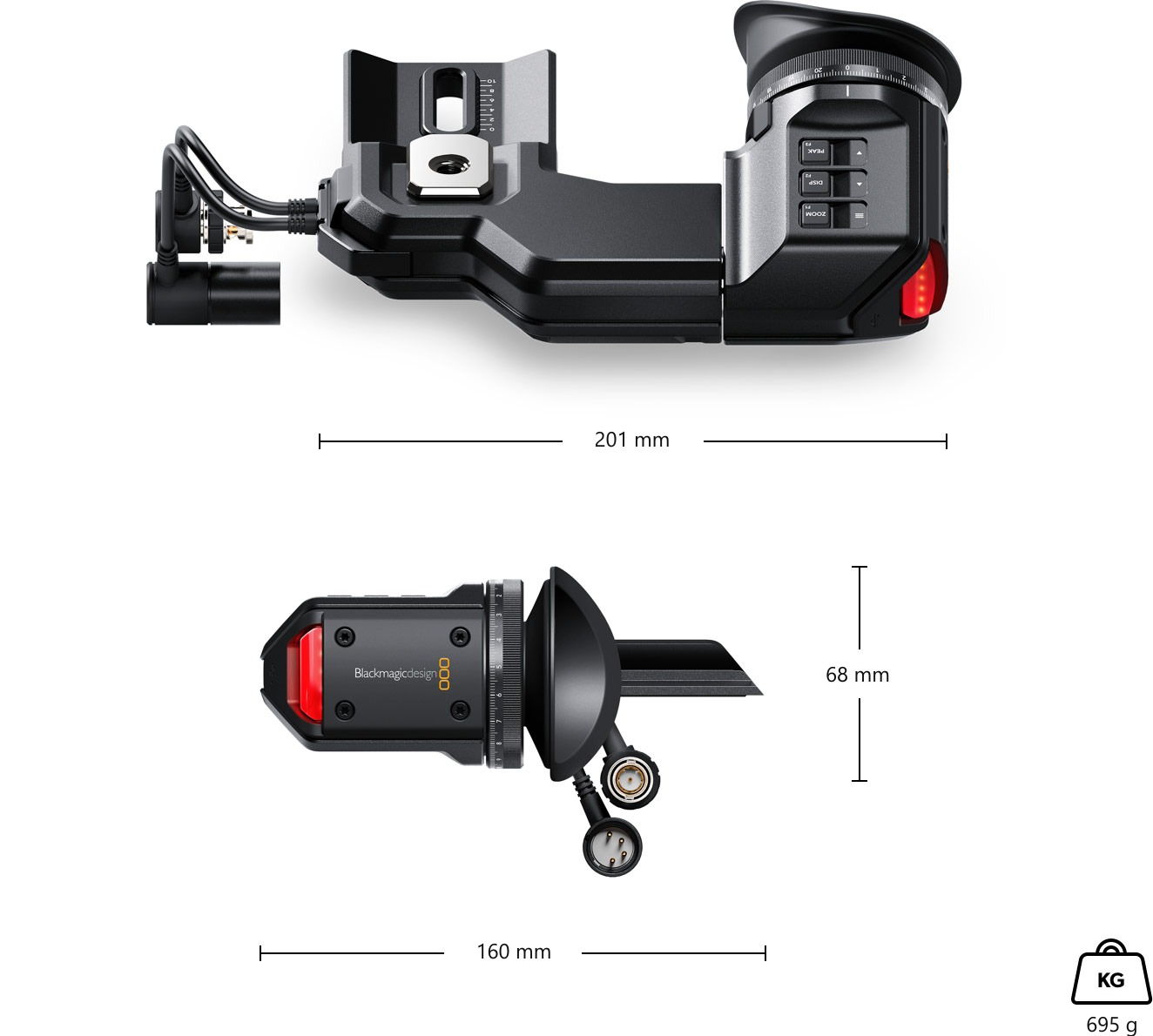 Blackmagic Design URSA Viewfinder – Maße und Gewicht