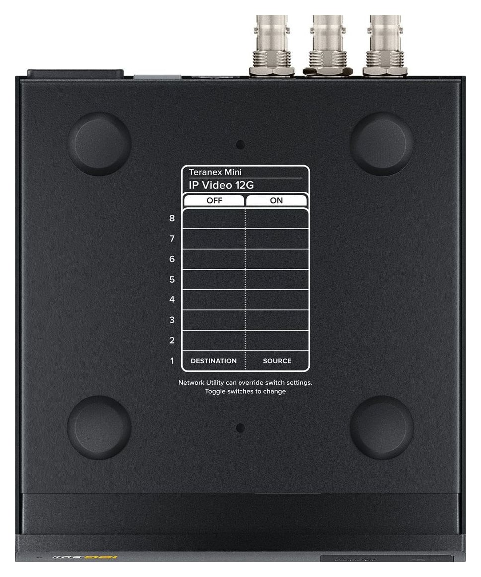 Teranex Mini IP Video 12G – Einstellung per Mini-Schalter, Software und Panel