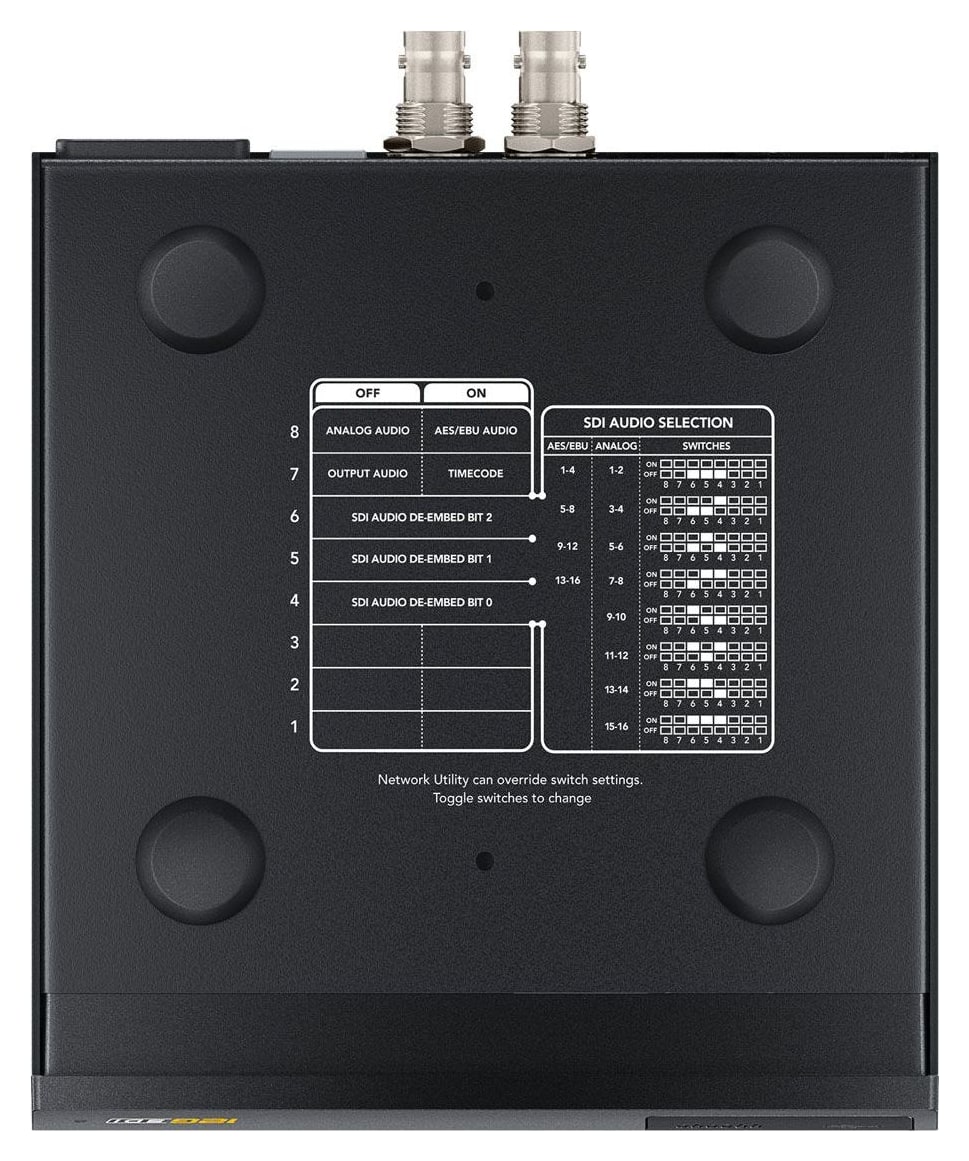 Teranex Mini SDI to Audio 12G – Einstellung per Mini-Schalter, USB und Ethernet