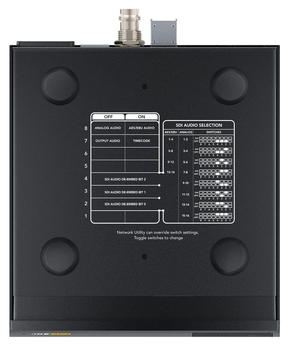 Teranex Mini Optical to HDMI 12G – Einstellung per Mini-Schalter, USB und Ethernet