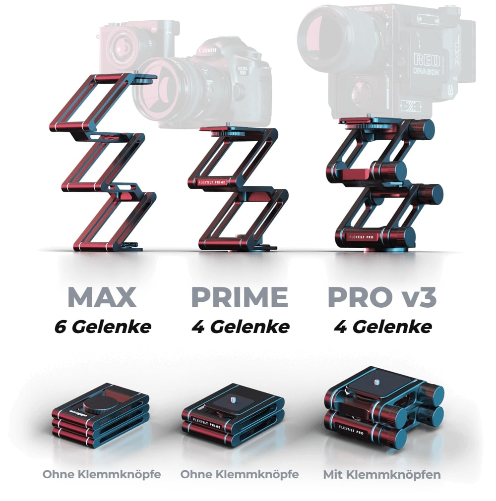Drei Modelle der FlexTILT-Serie