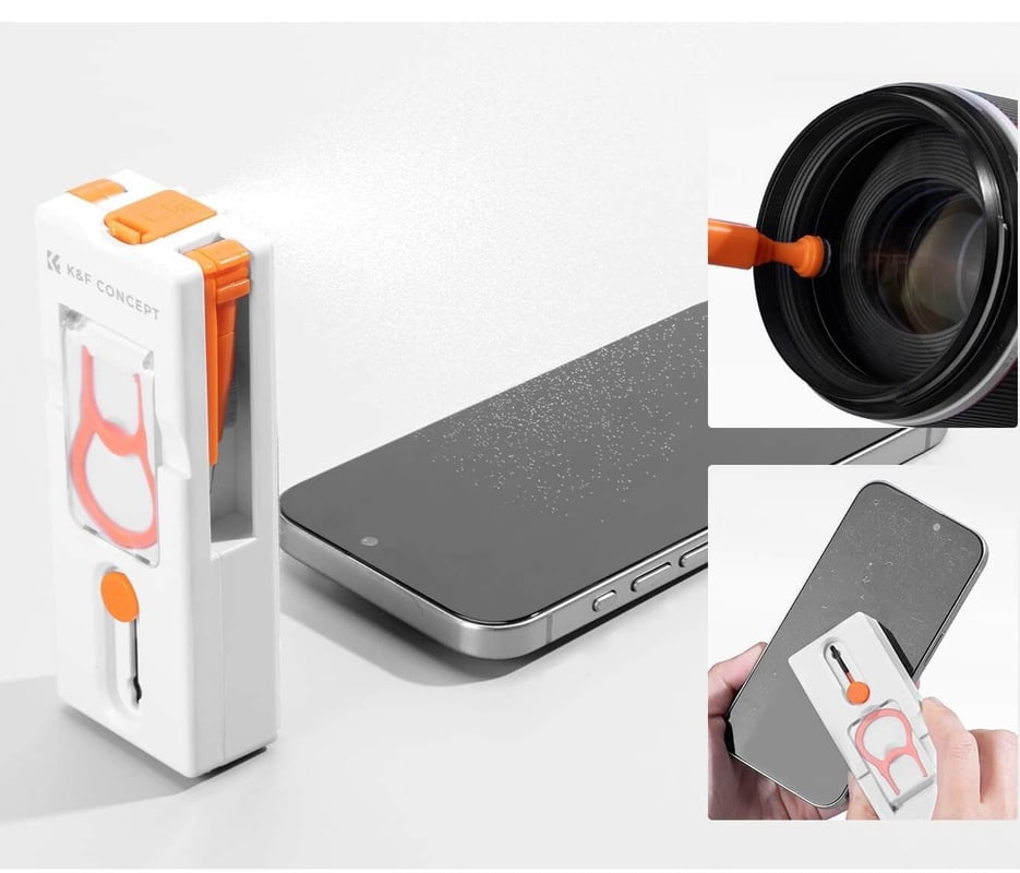 Objektiv und Display mit Lösung