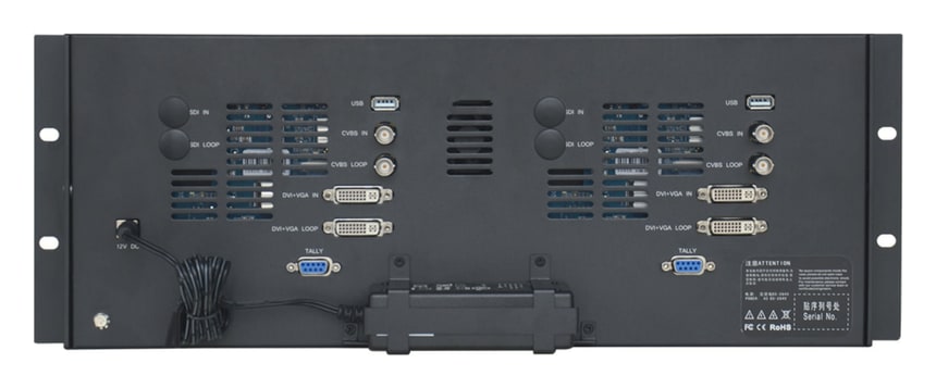 3G-SDI-, DVI-, VGA- und CVBS-Eingänge