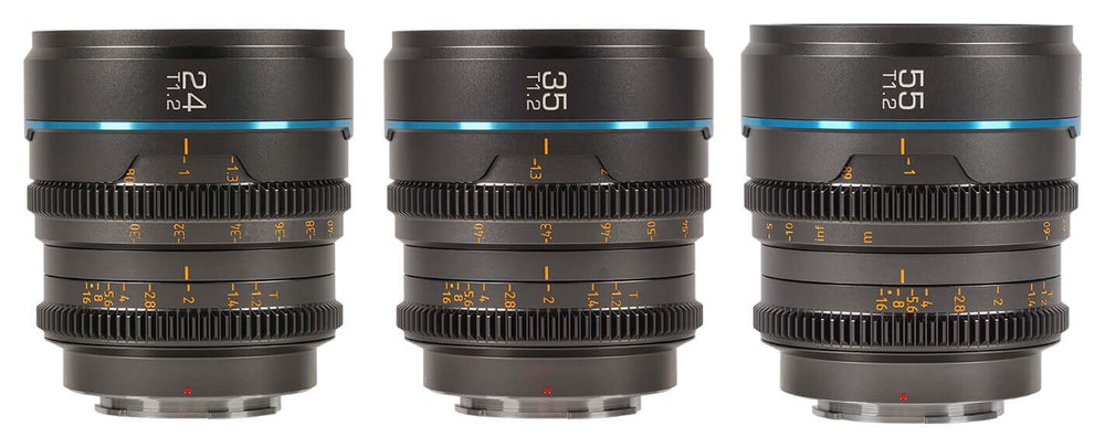 Sirui Nightwalker Cine-Objektivset 24/35/55 mm T1,2 S35 (MFT, Metallgrau)