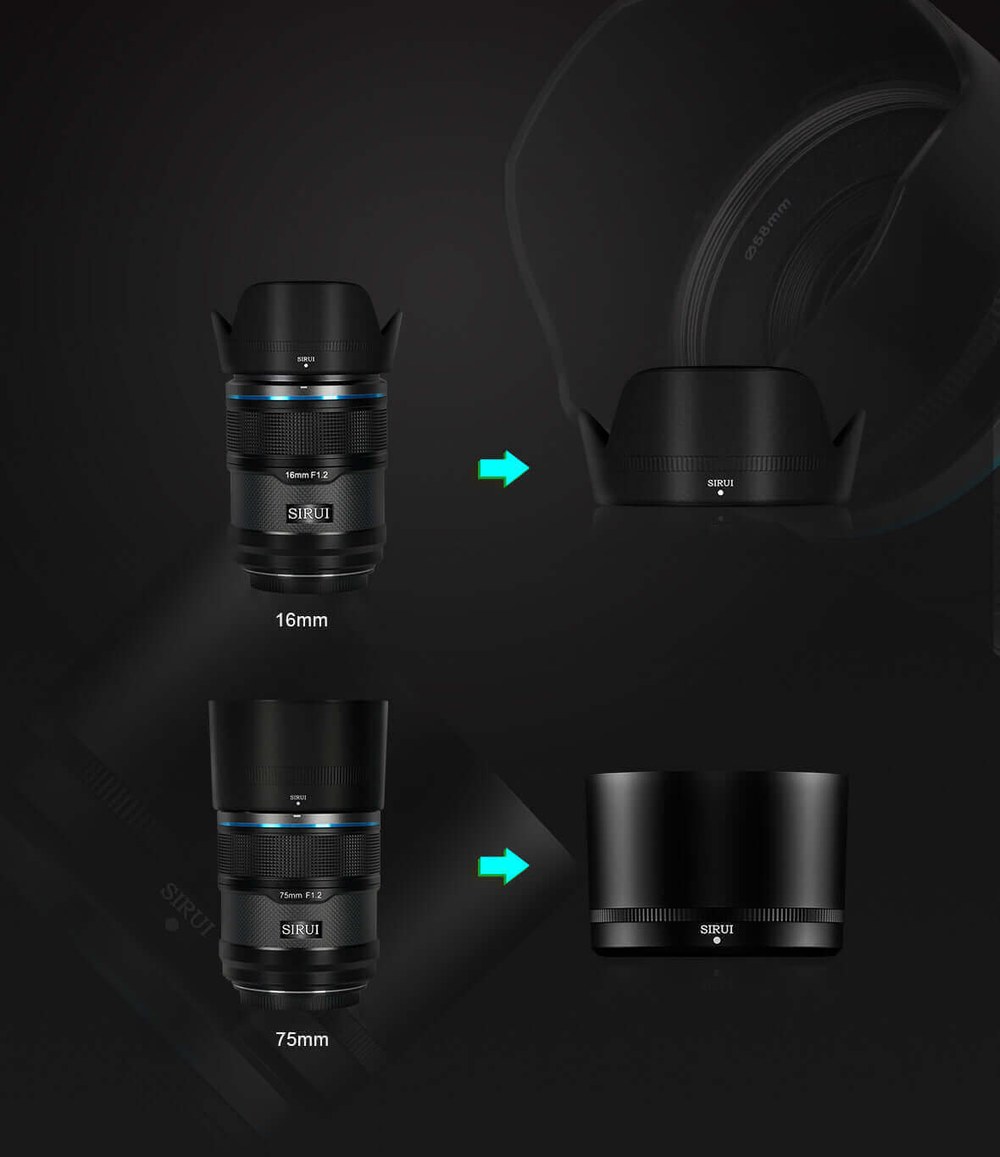 Sirui Sniper 16mm F1,2 APS-C AF Objektiv, Fuji X, Schwarz – Ausführung Schwarz: Kohlefaser-Oberfläche