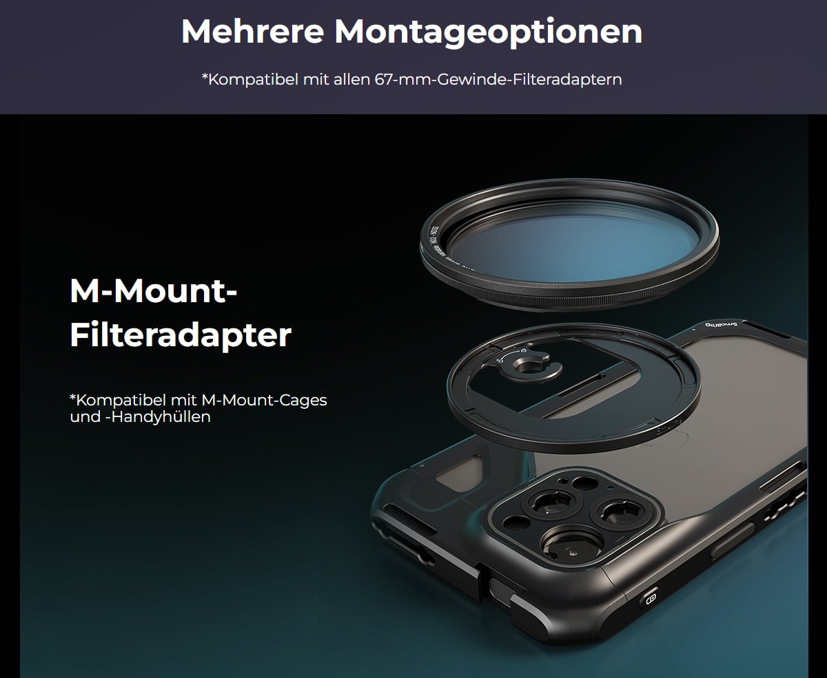 SmallRig 4727 Attachable CPL Filter with M-mount Filter Adapter 67mm