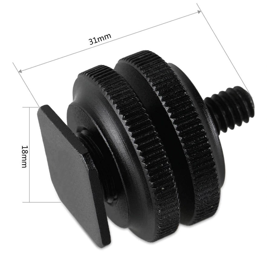 Cold Shoe Adapter mit 3/8″ auf 1/4″ Gewinde (2er Pack)