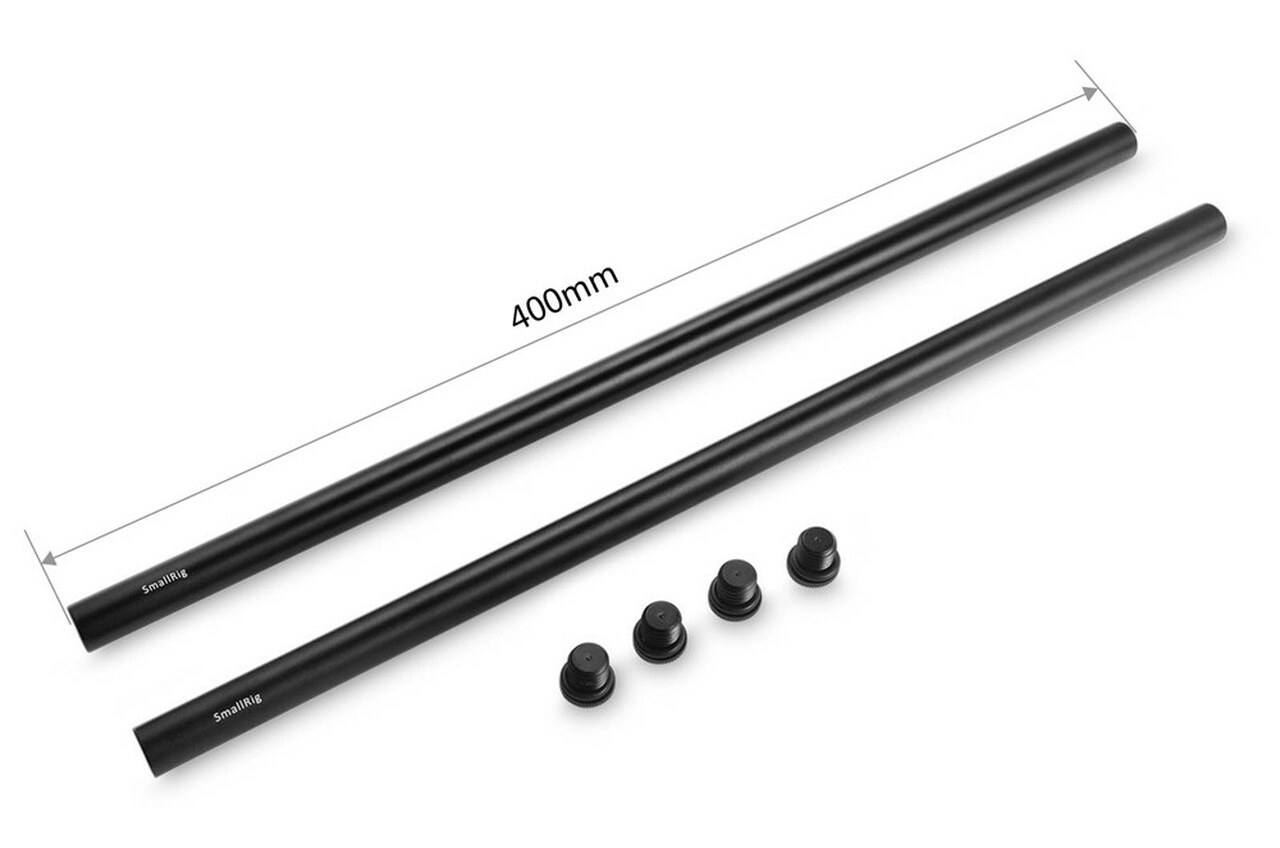 2pcs 15mm Black Aluminum Alloy Rod (M12-40cm) 16inch