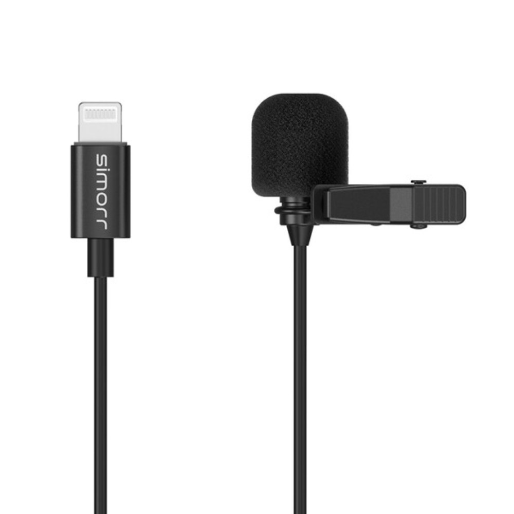 Simorr Wave L3 Lavalier Microphone for Lightning Devices (Black)