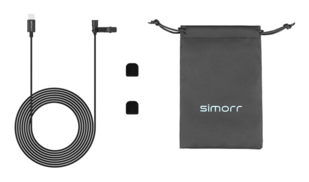 Simorr Wave L3 Lavalier Microphone for Lightning Devices (Black)
