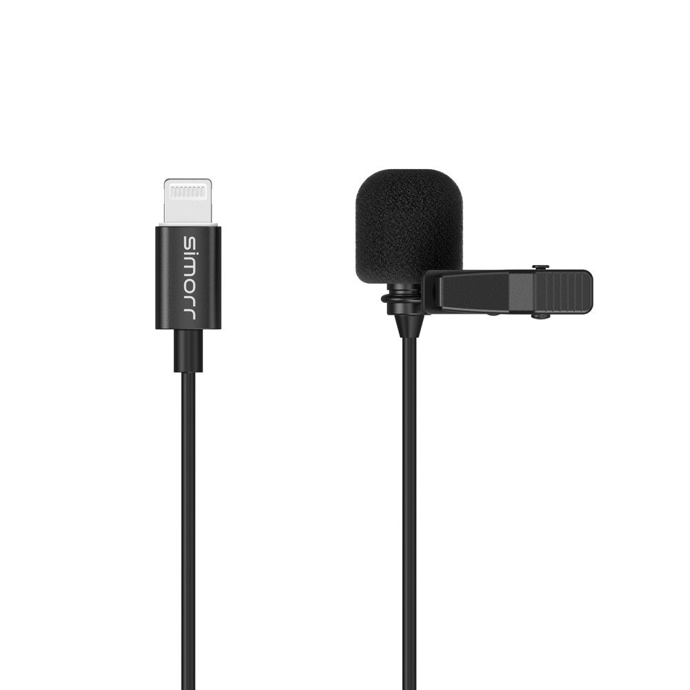 Simorr Wave L3 Lavalier Microphone for Lightning Devices (Black)