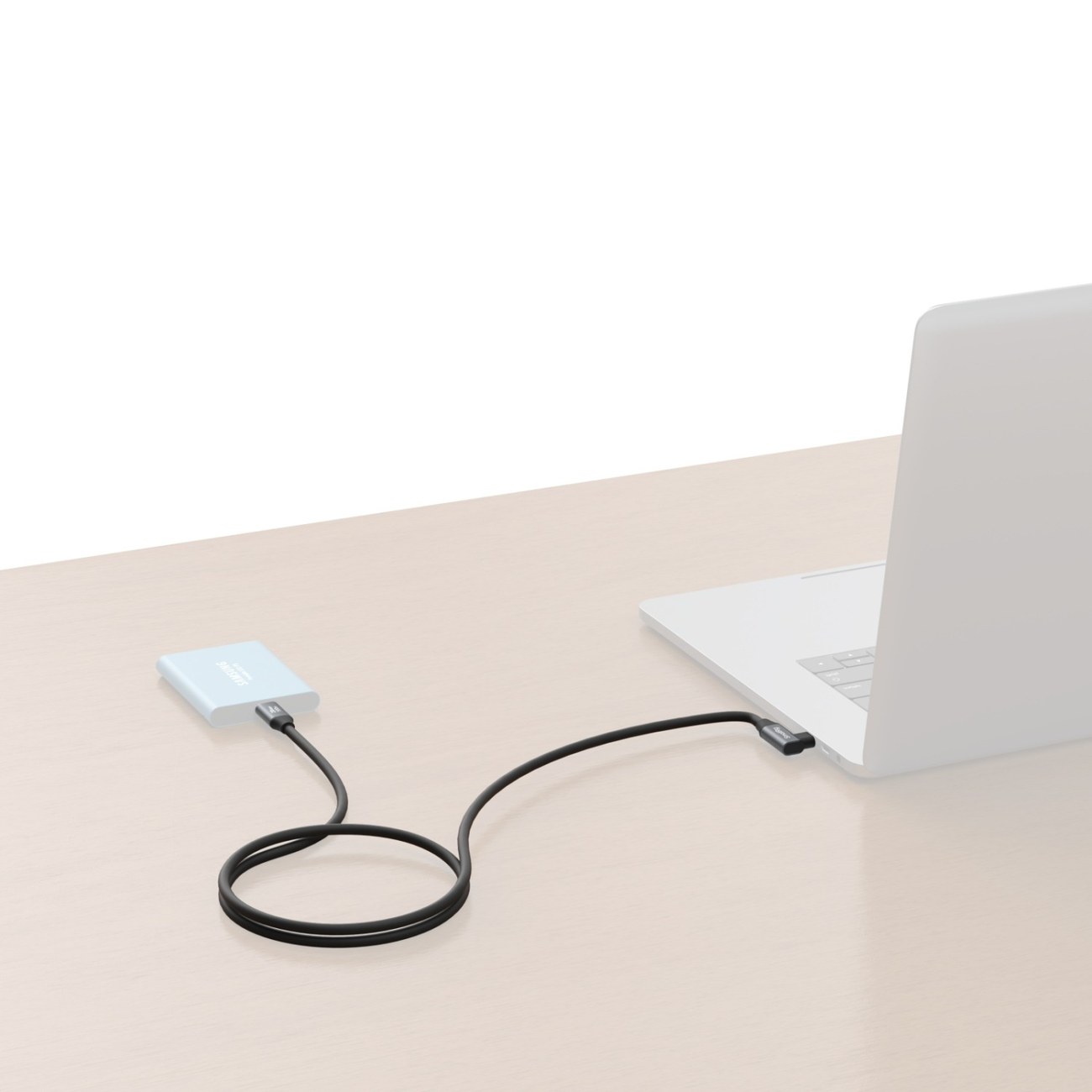 USB-C (Straight) to USB-C (Angled) Data Cable (60cm / 23.6in)