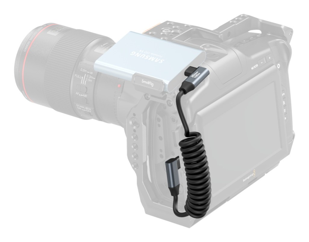 USB-C (Angled) to USB-C (Angled) Coiled Data Cable