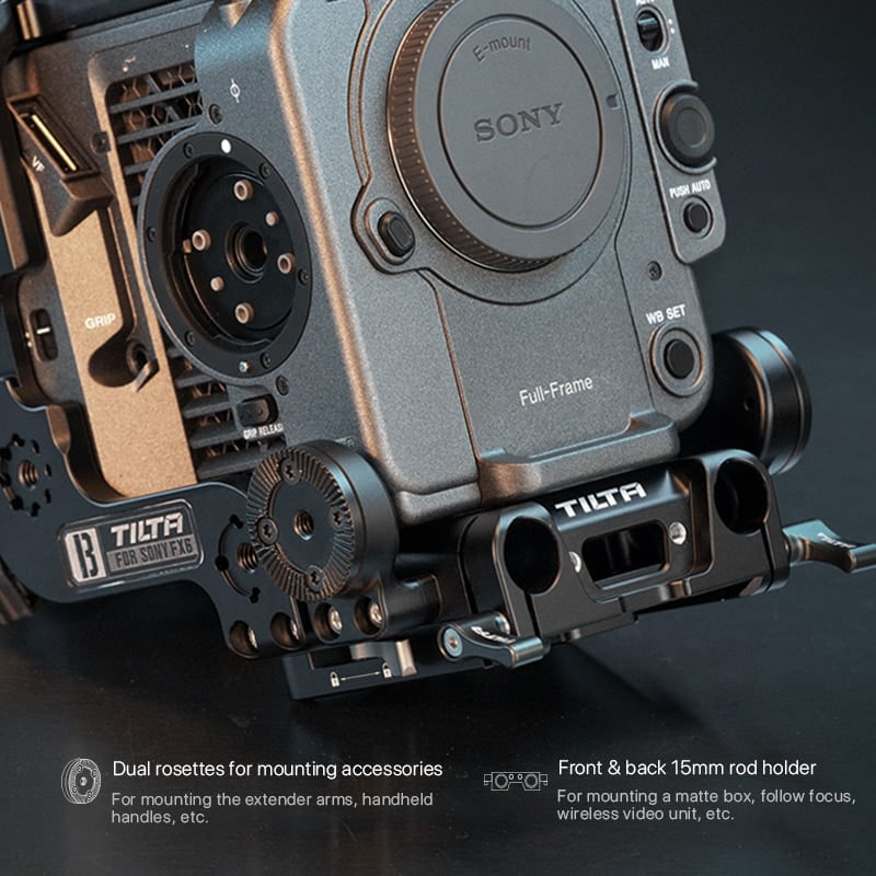Grundplatte mit ARRI-Rosetten und 15-mm-Stangen