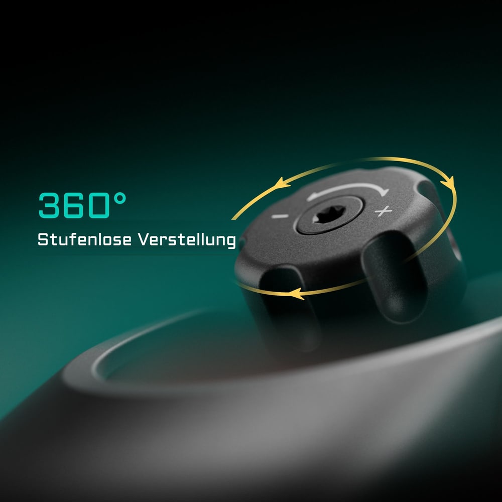 Stufenlose 360°-Verstellung