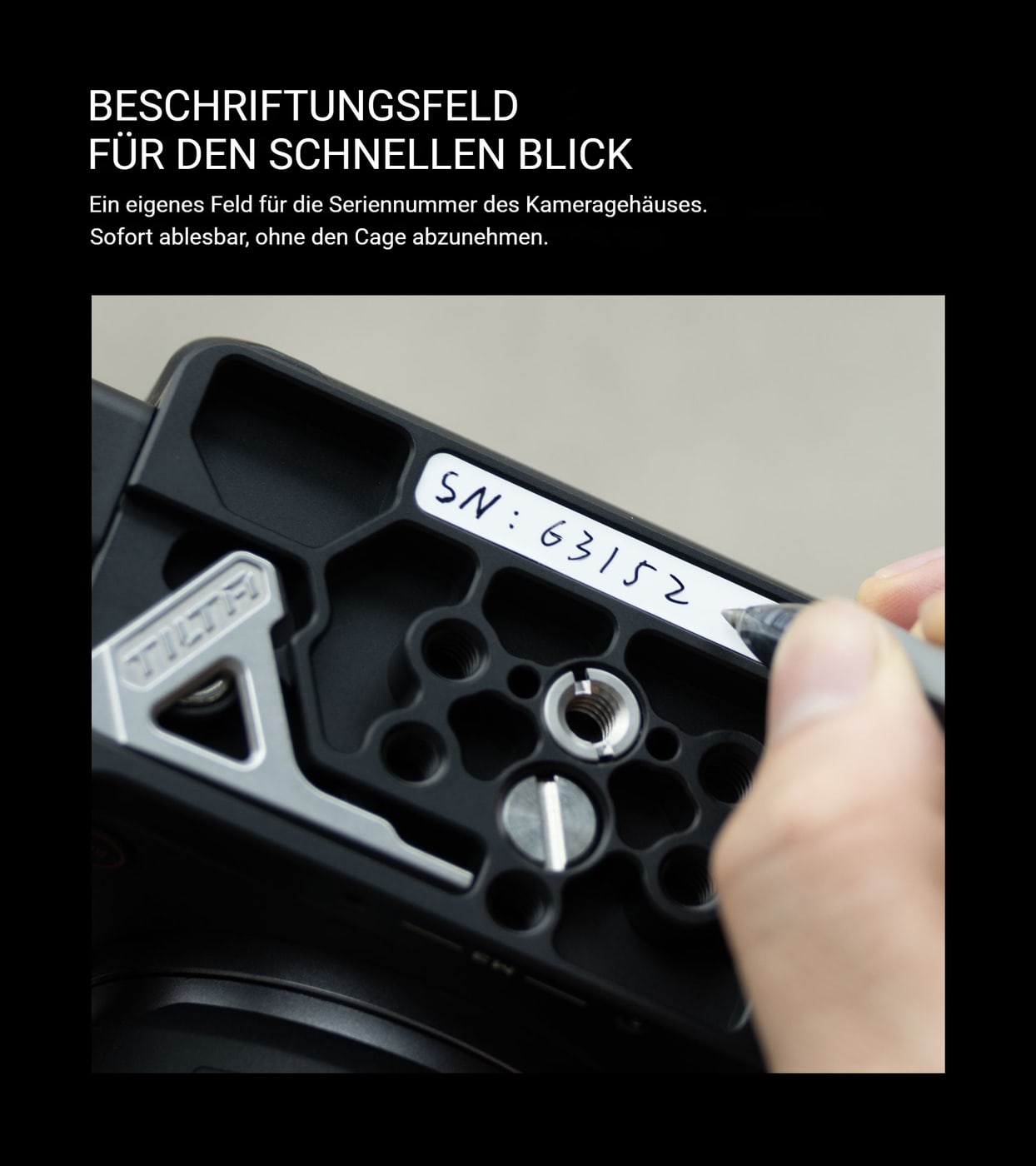Beschriftungsfeld für die Seriennummer