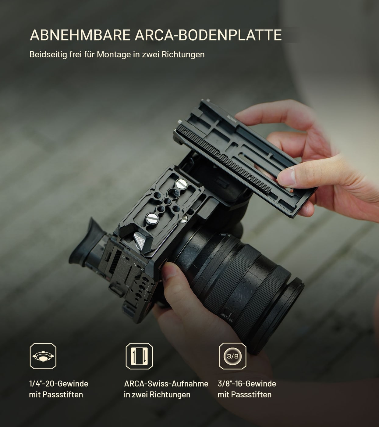 Abnehmbare ARCA-Bodenplatte