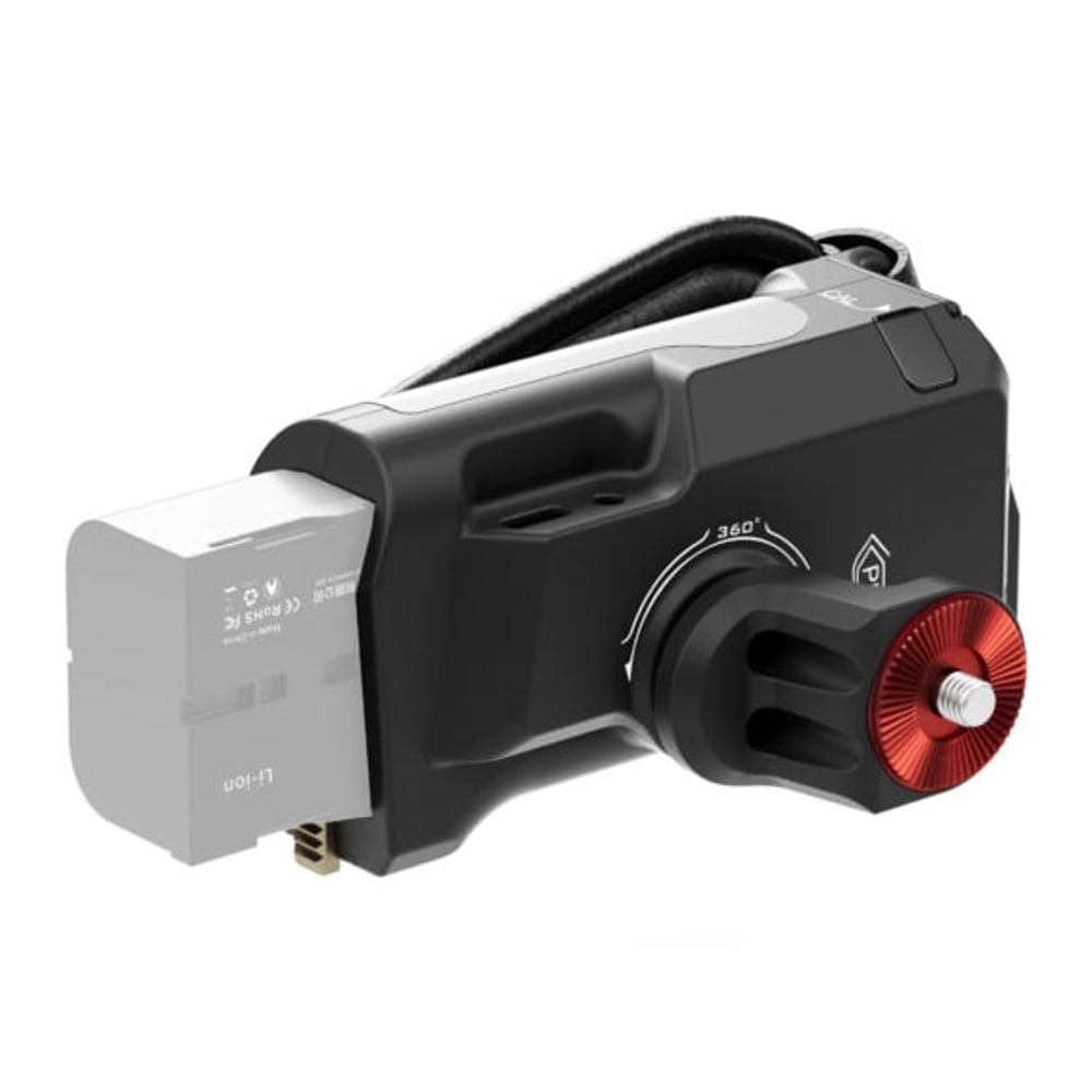 Sony-F570-Akku als Stromquelle des ganzen Aufbaus