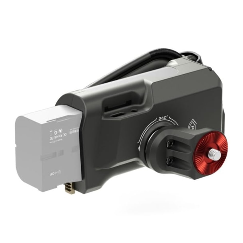 Sony-F570-Akku als Stromquelle des ganzen Aufbaus