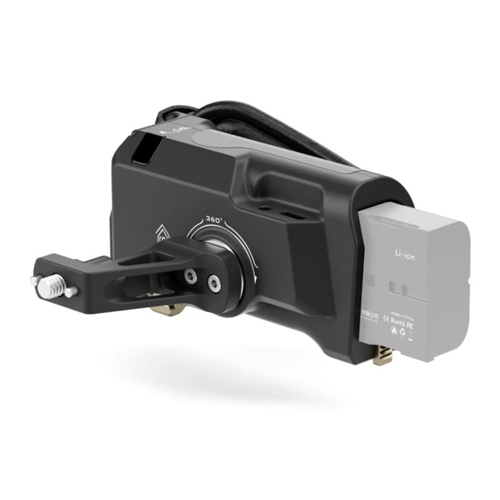 Sony-F570-Akku als Stromquelle des ganzen Aufbaus