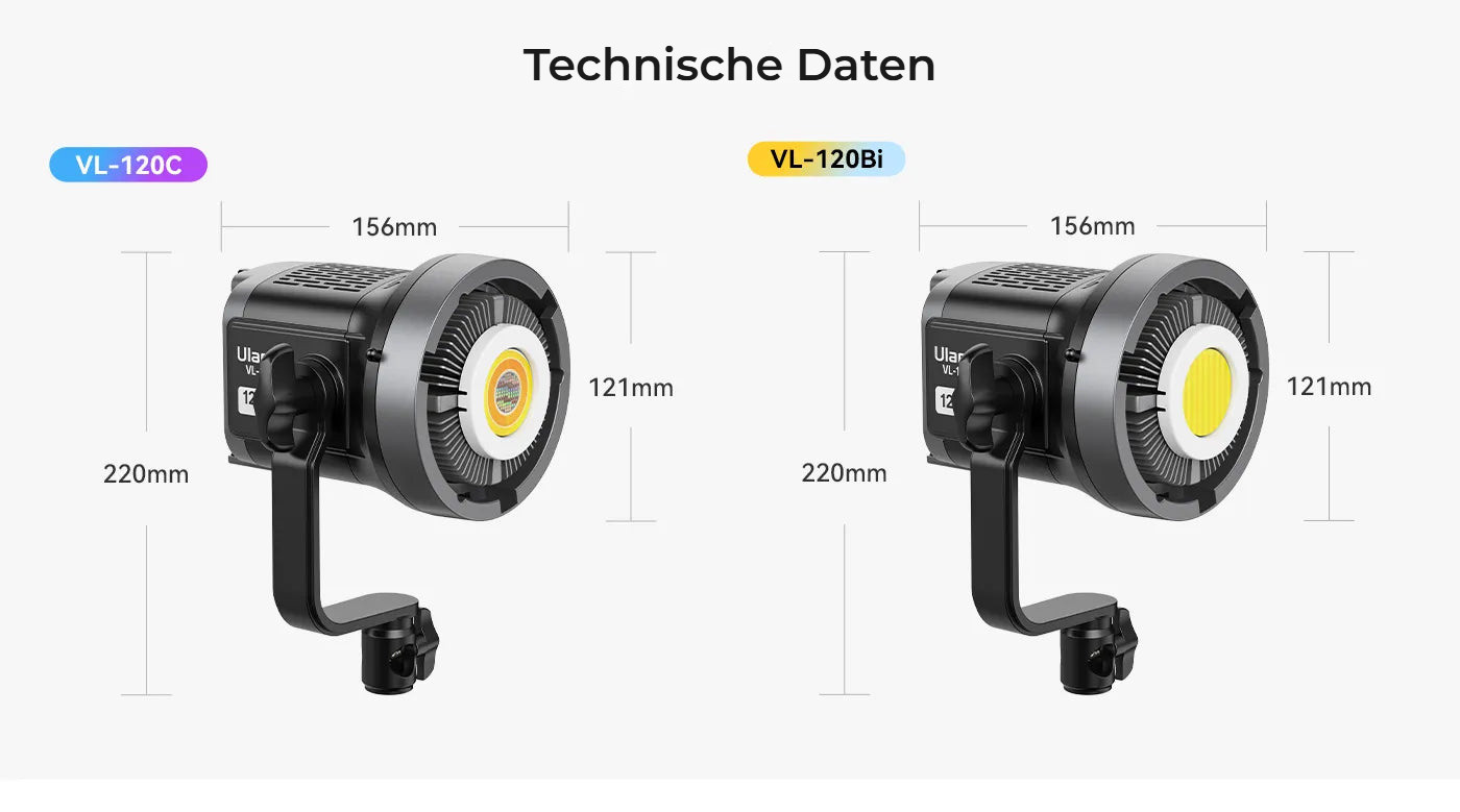 Ulanzi VL-120Bi – Rozměry