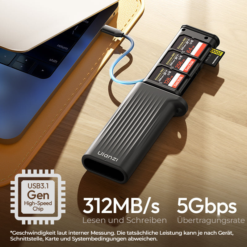 Ulanzi CR2 All-in-One Card Case (Black) – Přenos až 312 MB/s