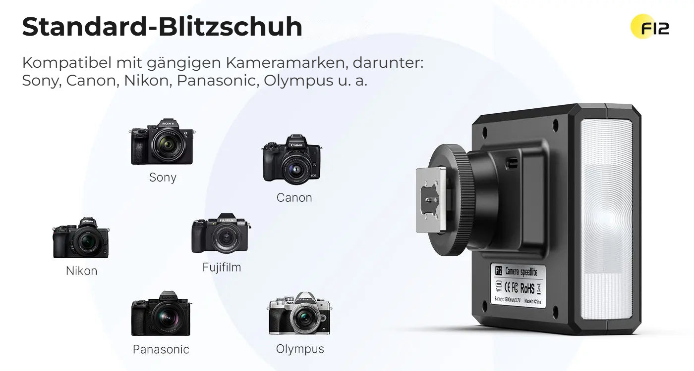 Ulanzi F12 V2 mini blesk – Standardní patice pro blesk