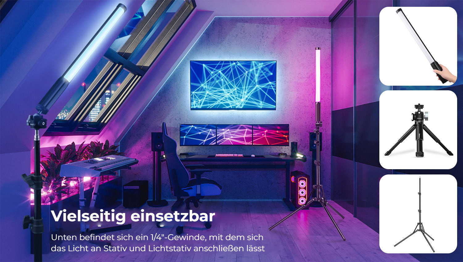 Ulanzi VL119 ruční RGB LED tyč – Více způsobů použití