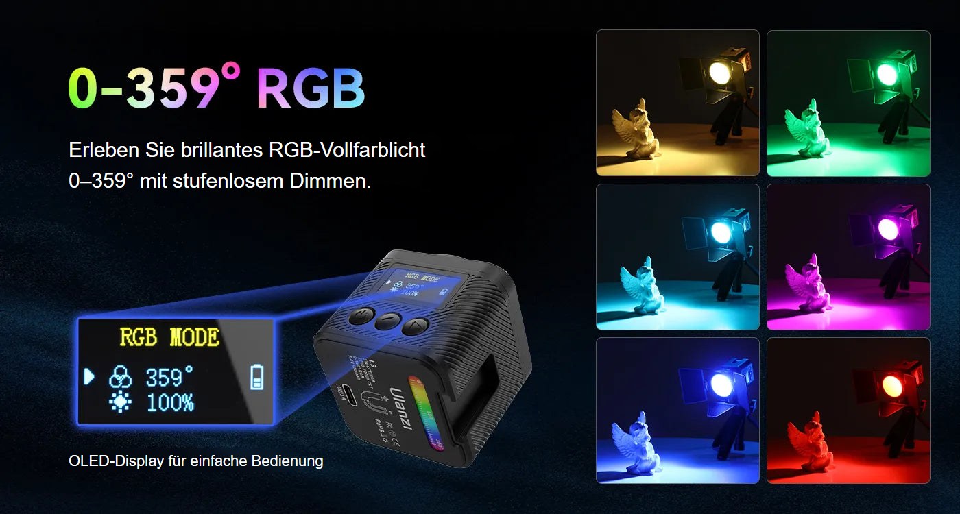 Ulanzi L3 RGB COB Fill Light – RGB 0–359°