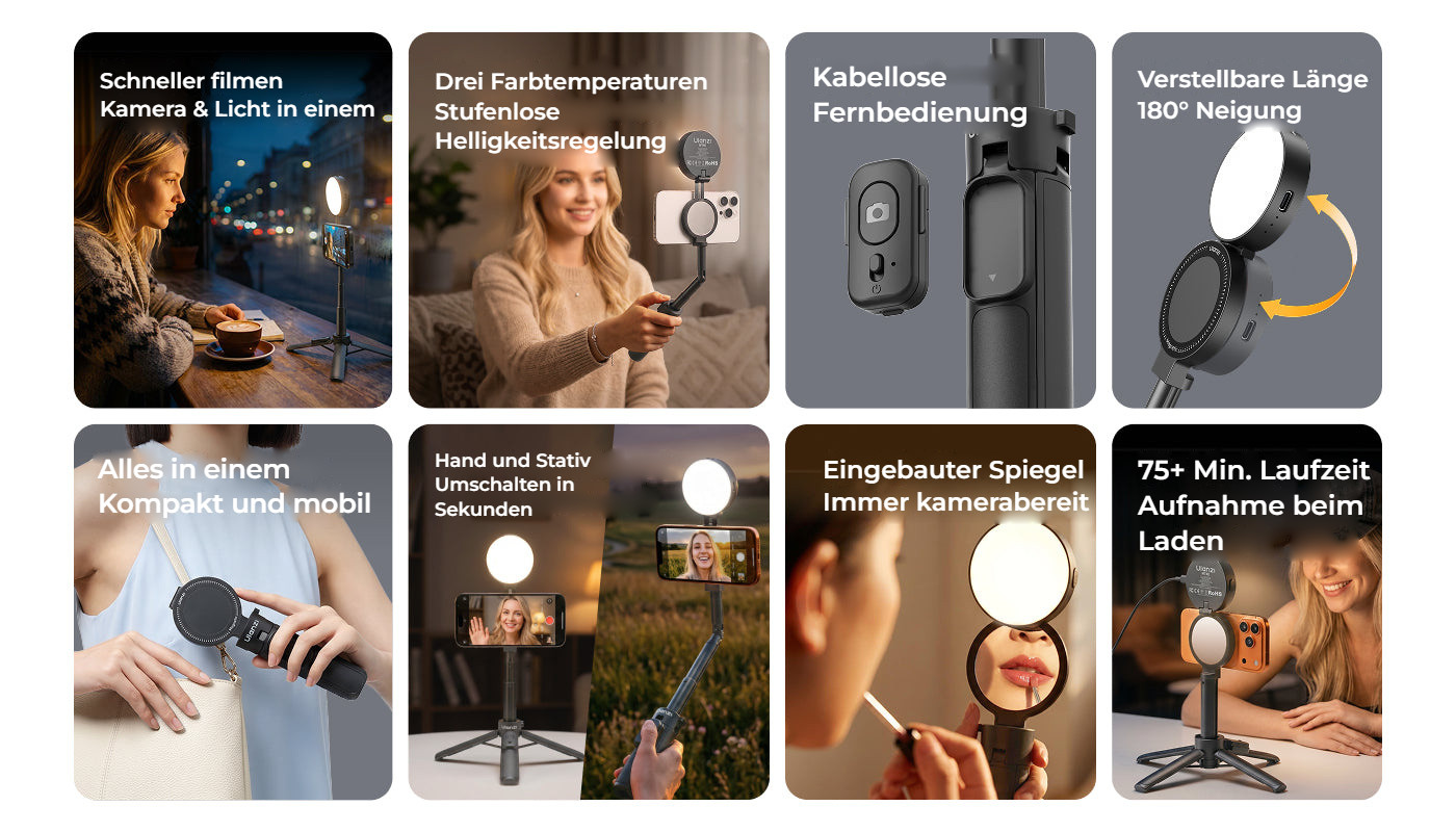 Ulanzi MT40 mini selfie tyč s přisvětlením – Přehled hlavních vlastností