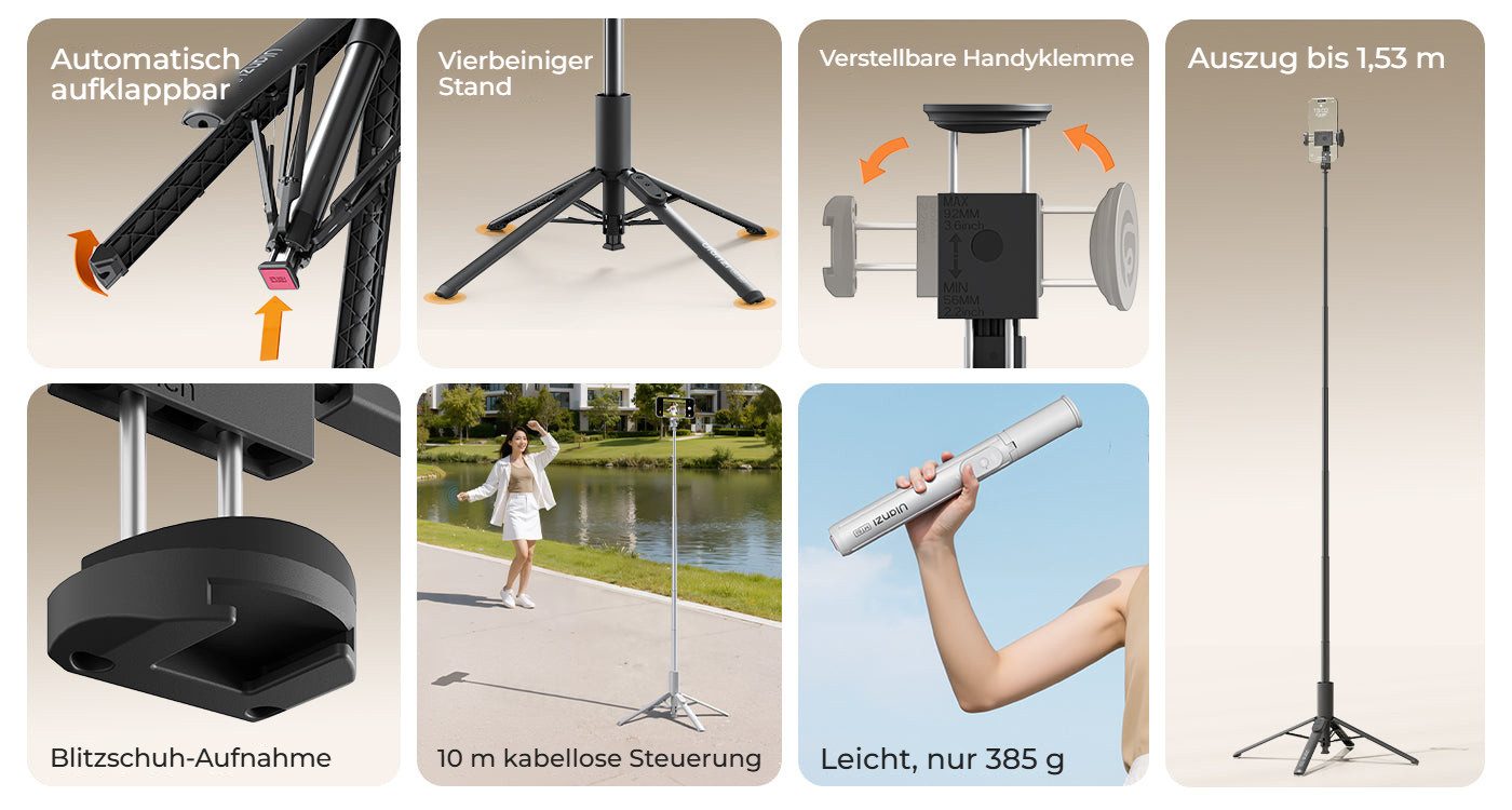 Ulanzi MT86 automatický stativ, černý – Přehled hlavních vlastností