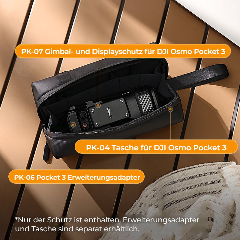 Ulanzi PK-07 ochrana gimbalu a displeje pro DJI Osmo Pocket 3 – Kompatibilní s pouzdrem a adaptérem