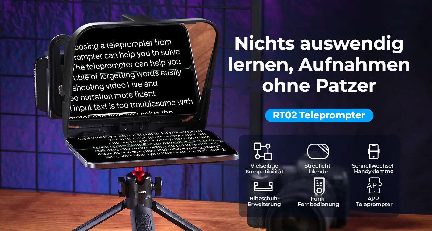 Ulanzi RT02 teleprompter pro tablety a smartphony