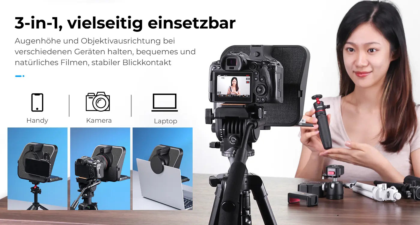 Ulanzi RT02 teleprompter pro tablety a smartphony – Fotoaparát, telefon i notebook