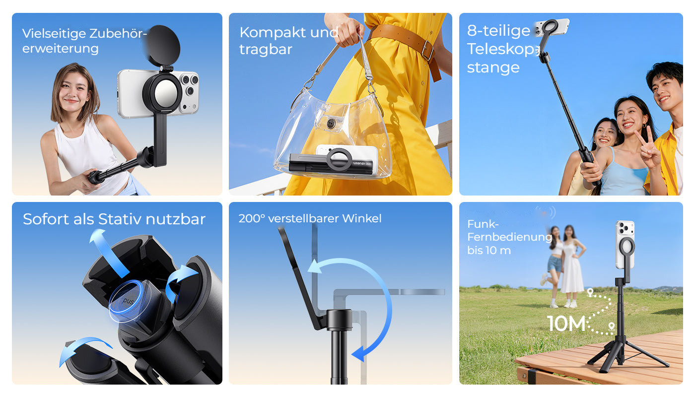 Ulanzi SK26 Portable Selfie Stick Tripod – Vše podstatné na jednom obrázku