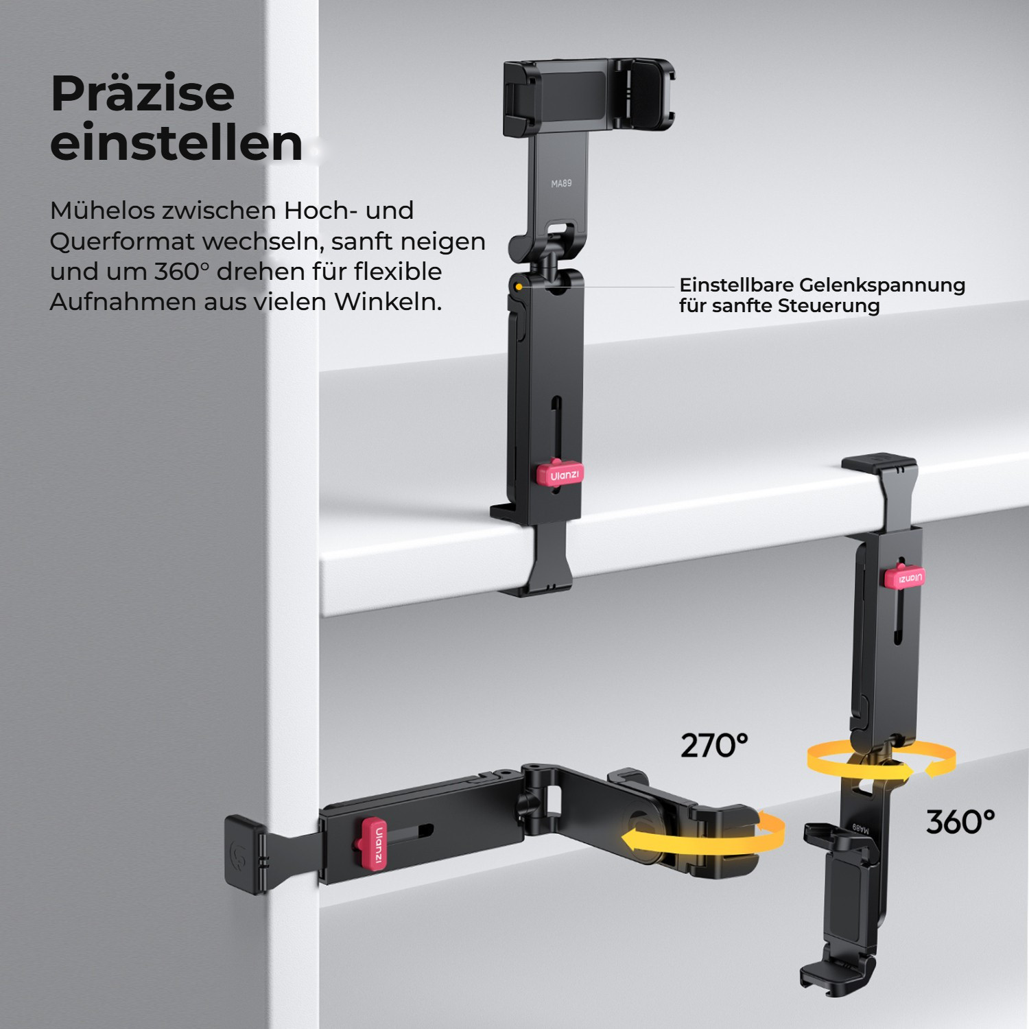 Ulanzi MA89 MagLock držák telefonu – Přesné nastavení polohy