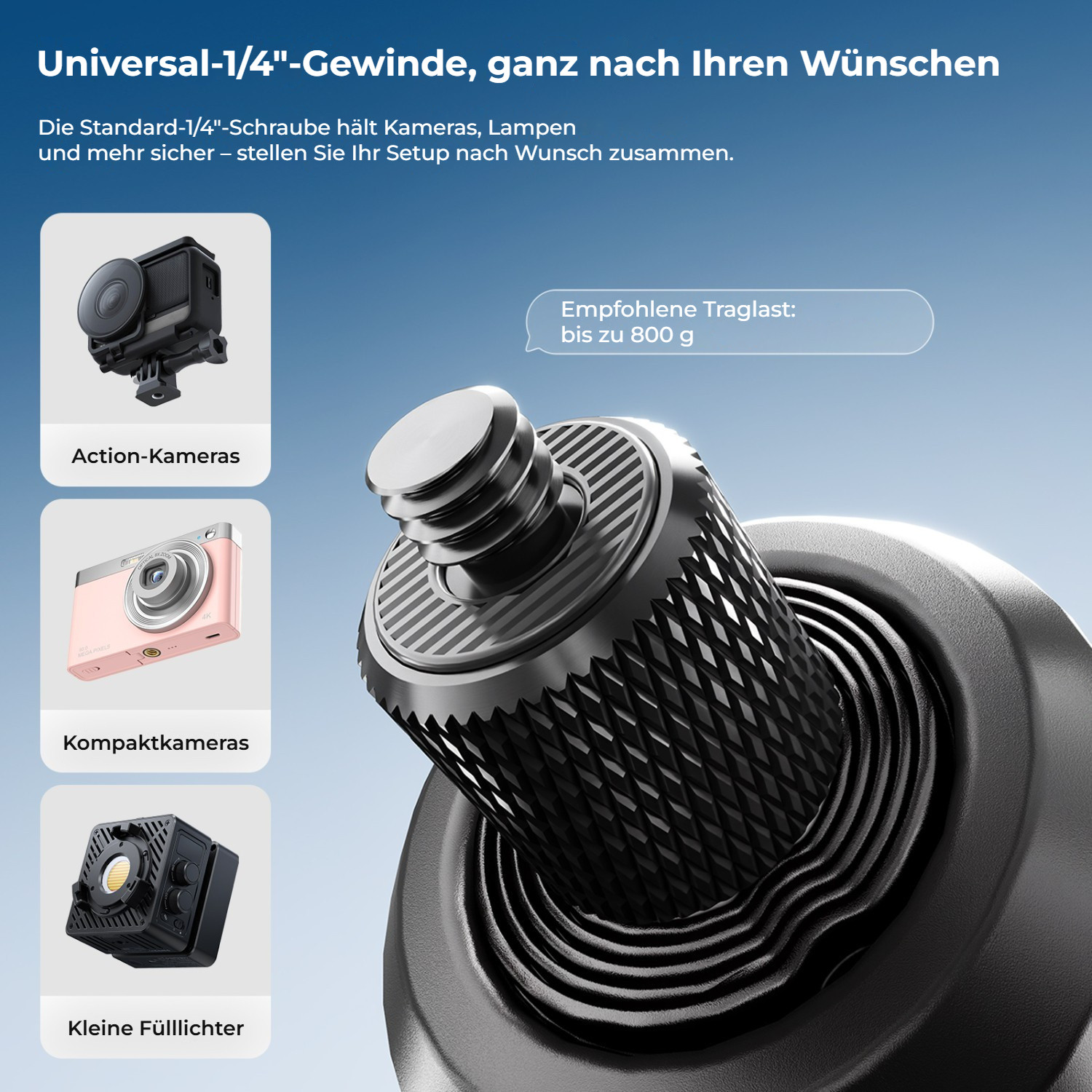 Ulanzi TT91 selfie tyč a stativ – Univerzální závit 1/4″